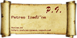 Petres Izméne névjegykártya